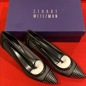 Stuart Weitzman Studded Mesh Heels